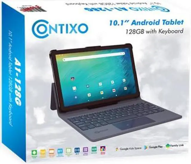 Alt view image 2 of 7 - Contixo A1 10.1 Inch IPS HD Touch Screen Educational Android Tablet 128GB Octa-Core with Docking Keyboard Black