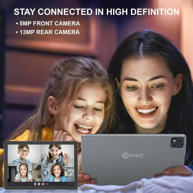 Alt view image 6 of 7 - Contixo A1 10.1 Inch IPS HD Touch Screen Educational Android Tablet 128GB Octa-Core with Docking Keyboard Black