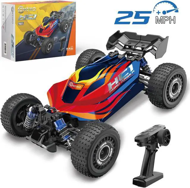 Main image of Contixo 1:16 Fast Remote-Control Car, RC Car with Brushless Motor, 39KMH/25MPH 4x4 Offroad, Metal Oil-Filled Shocks, All-Terrain 2.4GHz RC Crawler for Adults & Boys
