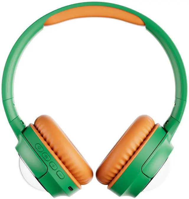 Alt view image 7 of 7 - contixo KB6 Wireless Bluetooth Headphones, 85/94dB Safe Volume,  Bluetooth 5.3, 3.5mm Jack, Foldable,Colorful LED Light,Wireless Headphones With Microphone For School/Travel/Plane, For Ages 3-16 Green