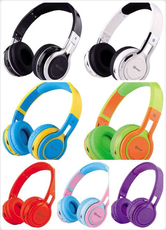 Alt view image 7 of 15 - Contixo KB-2600 Kid Safe 85dB Over The Ear Foldable Wireless Bluetooth Headphone with Volume Limiter, Built-in Micro Phone, Micro SD Card Music Player, FM Stereo Radio, Blue+Pink