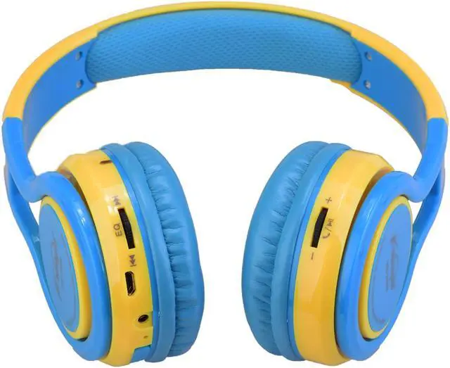 Alt view image 2 of 17 - Contixo KB-2600 Kid Safe 85dB Over The Ear Foldable Wireless Bluetooth Headphone with Volume Limiter, Built-in Micro Phone, Micro SD Card Music Player, FM Stereo Radio, Blue+Yellow