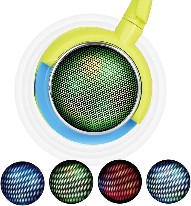 Alt view image 6 of 7 - Contixo KB 300 Kids Bluetooth Wireless Headphones | 85db Volume Limiting, Microphone, MicroSD Card Player, Wired 3.5mm AUX Cable, Music Streaming, Colorful LED Lights (Green + Blue)