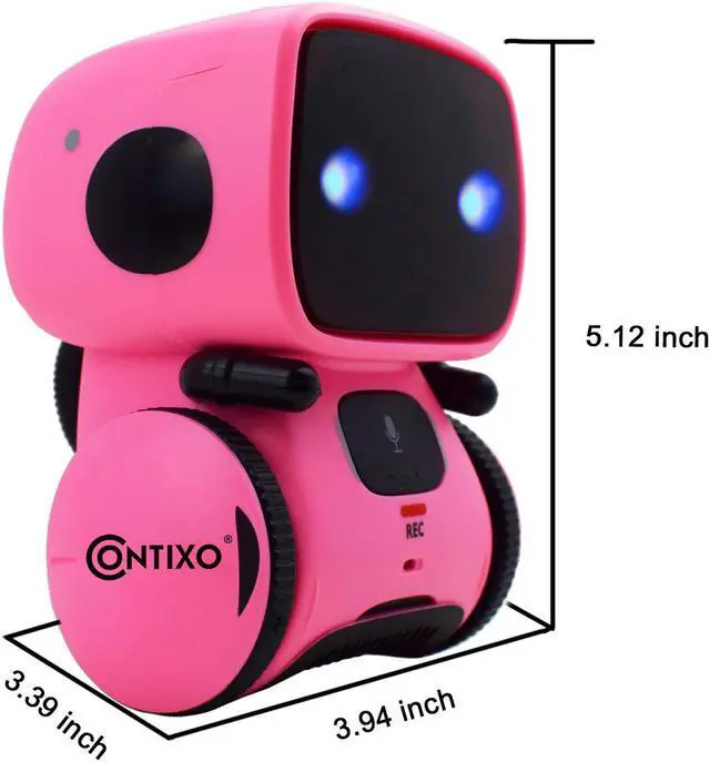Alt view image 2 of 10 - Contixo R1 Kids Mini Talking Robot Voice Controlled, Sings & Dance, Funny for Adults & Family, Interactive Children's Toy for Boys, Girls, Infants & Toddlers (Pink)