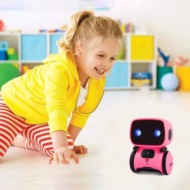 Alt view image 4 of 10 - Contixo R1 Kids Mini Talking Robot Voice Controlled, Sings & Dance, Funny for Adults & Family, Interactive Children's Toy for Boys, Girls, Infants & Toddlers (Pink)