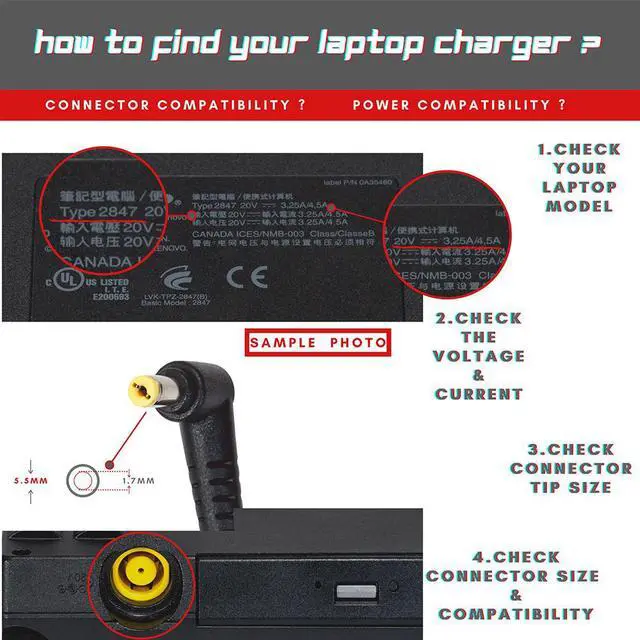 Alt view image 7 of 7 - BattPit: New Replacement Laptop AC Adapter/Power Supply/Charger for Acer 2528253, 0335A1965, 2523114, 6500920, ADT01.008, AP.A0201.003, QND1ACYZZZ00493 (19V 4.74A 90W)