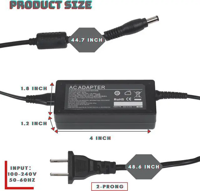 Alt view image 2 of 7 - BattPit: New Replacement Laptop AC Adapter/Charger for Toshiba PA3467E-1AC3 PA3714C-1AC3 PA3714E-1AC3 PA3714U-1ACA PA3822U-1ACA PA3917U-1ACA [19V 3.42A 65W]