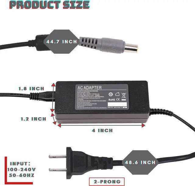 Alt view image 2 of 7 - BattPit: New Replacement Laptop AC Adapter/Charger for Lenovo ThinkPad T420 T420 4177 T420 4178 T420 4180 T420 4236 T420 4238 T420s T420s 4174 PPU [20V 4.5A 90W]