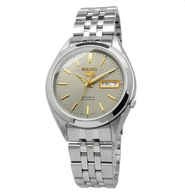 Alt view image 3 of 11 - SEIKO 5 SNKL19K1 SNKL19 Automatic 21 Jewels Gray Dial Stainless Steel Men Watch