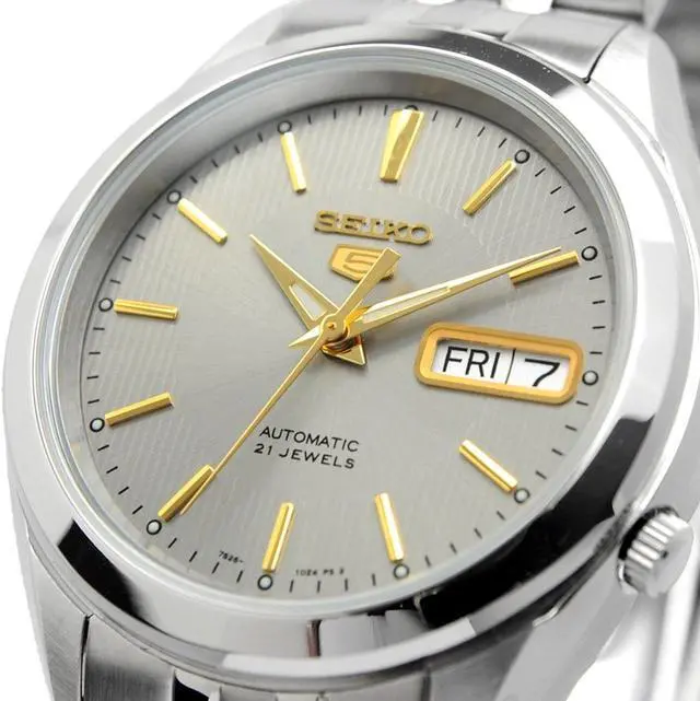 Main image of SEIKO 5 SNKL19K1 SNKL19 Automatic 21 Jewels Gray Dial Stainless Steel Men Watch