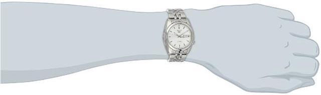 Alt view image 3 of 13 - SEIKO 5 SNK355 SNK355K1 Automatic 21 Jewels Silver Dial Stainless Steel Watch