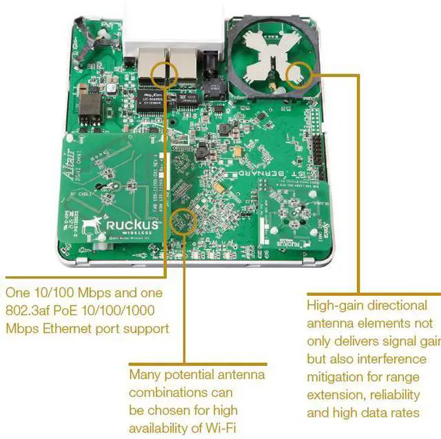 Alt view image 3 of 3 - Ruckus ZoneFlex Indoor Access Point (802.11N, 2X2:2, 901-7352-US00)
