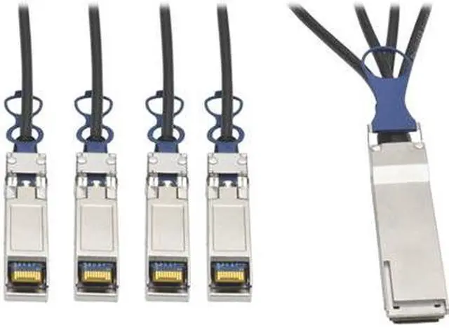 Alt view image 2 of 17 - TRIPP LITE N281-01M-BK 40GbE QSFP+ to 10GbE SFP+ Passive Copper Breakout Cable 1M 3'