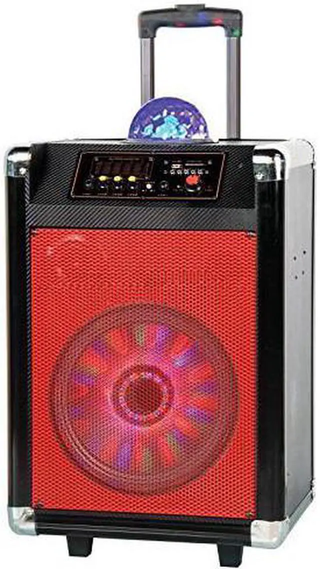 Main image of Supersonic Speaker System - 18 W Rms - Portable - Battery Rechargeable - Wireless Speaker[s] - 30 Hz - 20 Khz - Sd - Bluetooth - Usb - Rechargeable Battery, Disco Light, Fm Radio, (iq3612djbtrd)