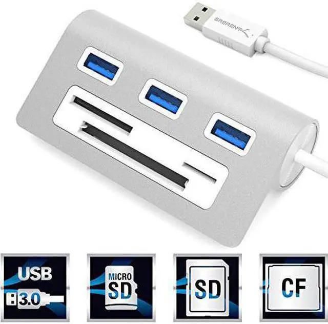 Alt view image 5 of 20 - Sabrent 3 Port Usb 3.0 Hub With Cf/Sd/Tf Card Reader