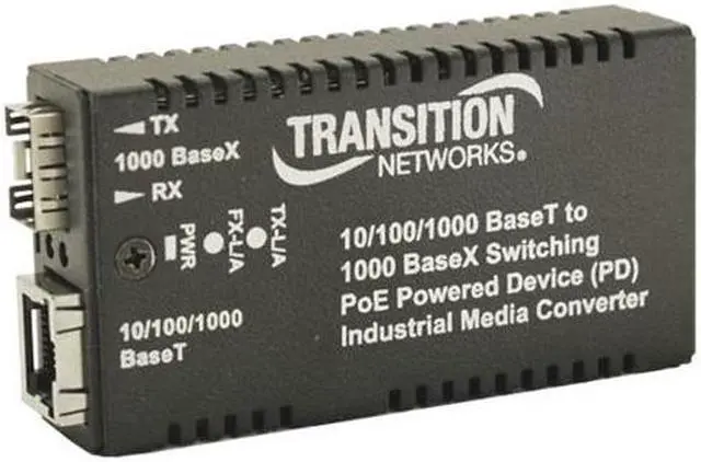 Alt view image 3 of 9 - Transition Networks Hardened Mini PD 10/100/1000 Bridging Media Converter