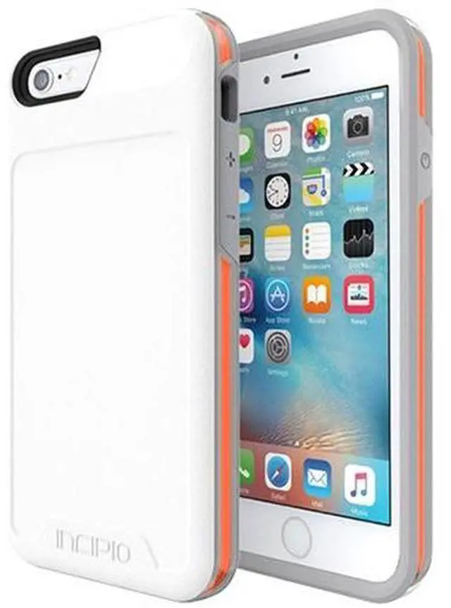 Alt view image 3 of 7 - Incipio [Performance] Series Level 4 Carrying Case (Holster) for iPhone 6, iPhone 6S - White, Orange