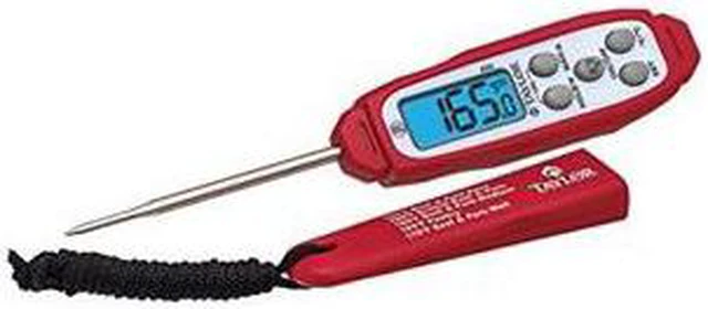 Main image of Taylor Grillworks Waterproof Digital Instant Read Thermometer, Red