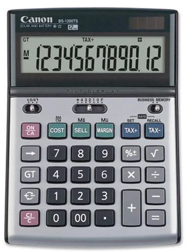 Alt view image 8 of 9 - Canon BS-1200TS Desktop Calculator 12-Digit LCD Display 8507A010