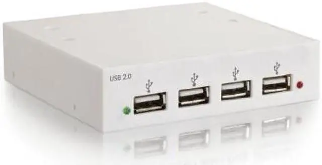 Alt view image 3 of 8 - C2G 4-port USB 2.0 High Speed Front-Bay Hub - White