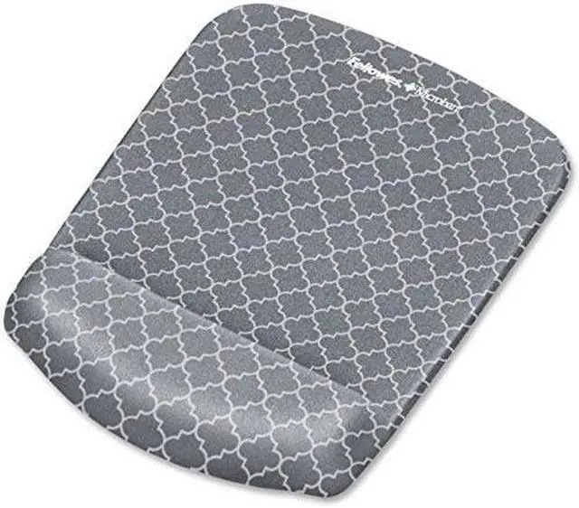 Alt view image 3 of 20 - Fellowes 9549701 PlushTouch Mouse Pad Wrist Rest with Microban - Gray Lattice