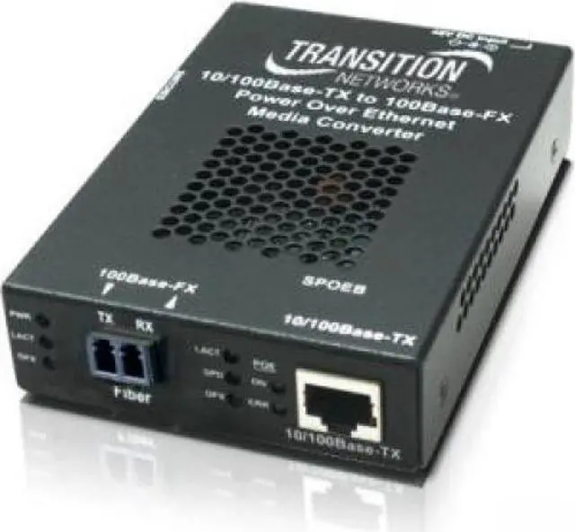 Main image of Transition Networks Stand-alone Fast Ethernet PoE Media Converter