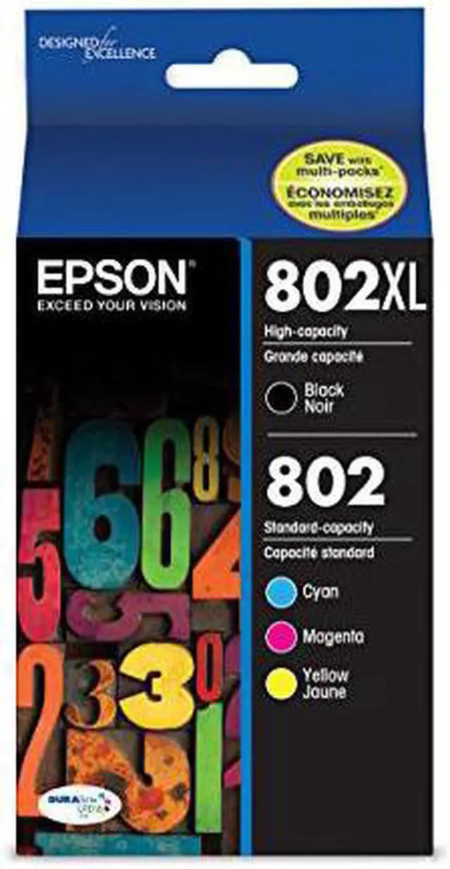Alt view image 2 of 14 - Epson DURABrite Ultra 802XL Original Ink Cartridge Combo Pack - B/C/M/Y