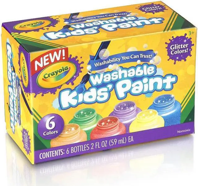 Alt view image 2 of 11 - Crayola Washable Kids Paint 2oz. 6/ST Glitter/Ast 542400