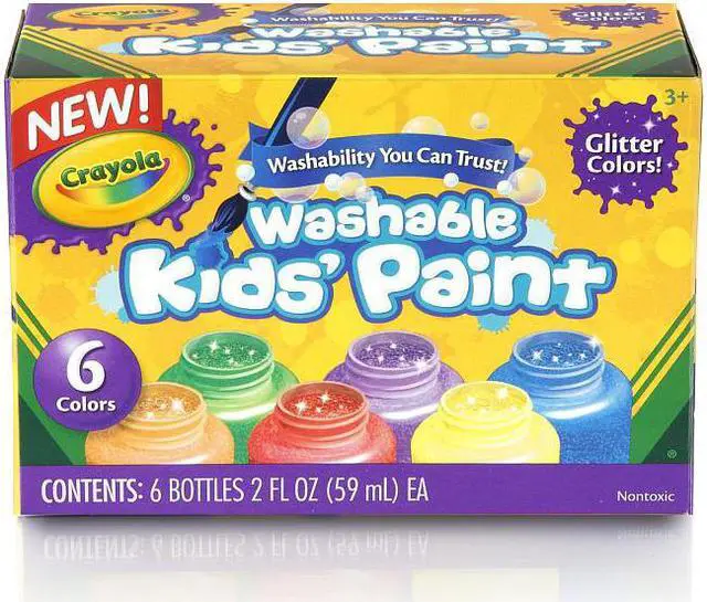 Alt view image 3 of 11 - Crayola Washable Kids Paint 2oz. 6/ST Glitter/Ast 542400