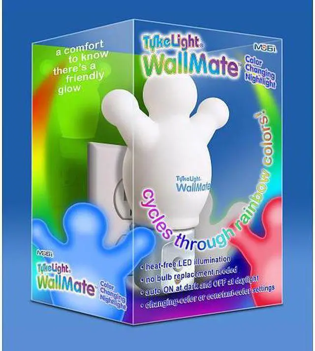 Alt view image 3 of 5 - WallMate Nightlight with Auto Light Sensor, 4 Modes: Blue, Green, Red or Rainbow