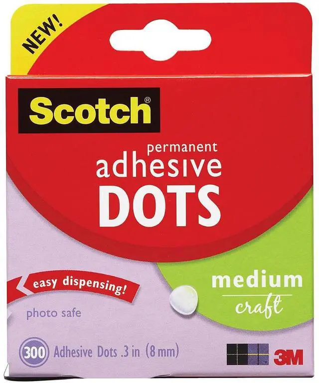 Main image of 3M 010300M 300-Pack Adhesive Dots, Medium