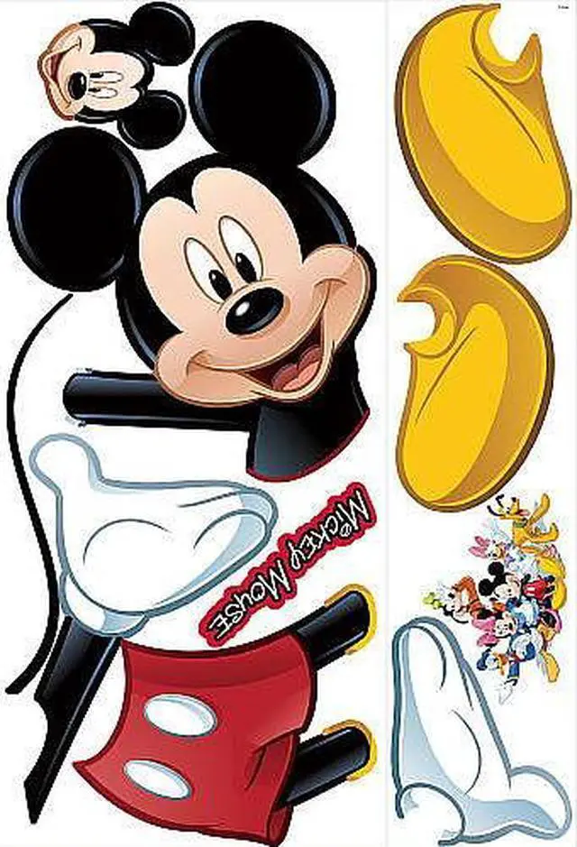 Alt view image 8 of 11 - RoomMates Mickey Mouse Peel and Stick Giant Wall Decal with Augmented Reality 18" x 40" 9" x 40" RMK1508GM