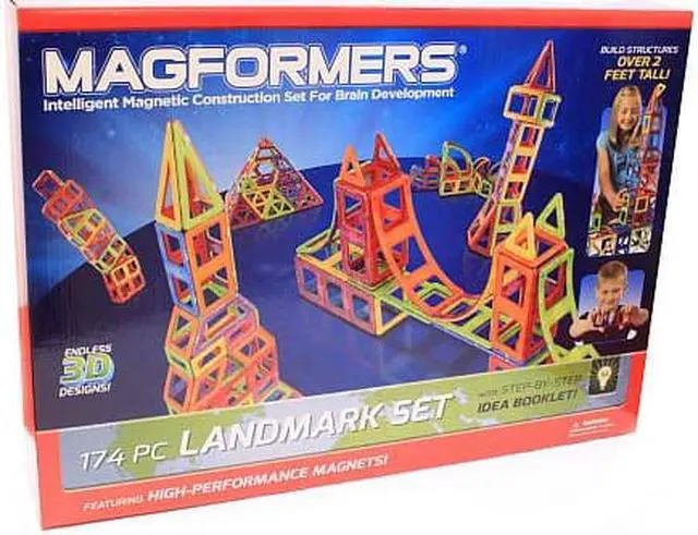 Alt view image 5 of 10 - Magformers Construction 174 Piece Landmark Build Set