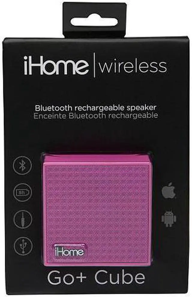 Alt view image 11 of 11 - iHome iBT16PPC Mini Speaker Cube (Pink)