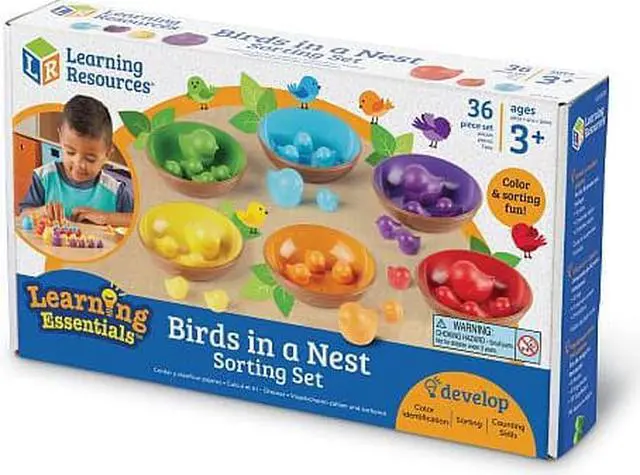 Alt view image 2 of 19 - Learning Resources Learning Essentials Birds in a Nest Sorting Se - 36 Piece