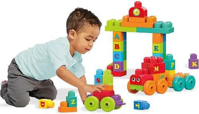 Alt view image 3 of 11 - Mega Bloks First Builders ABC Learning Train Building Set Building Kit