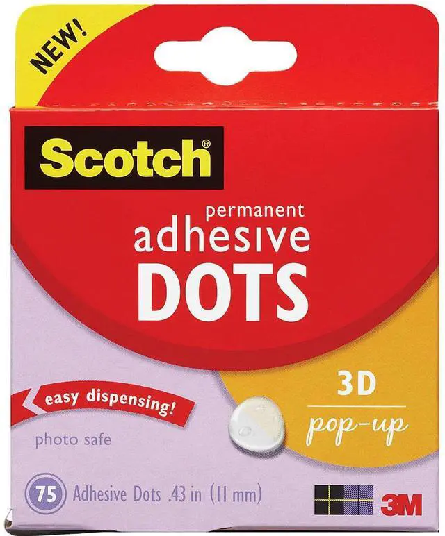 Alt view image 4 of 7 - Scotch Permanent Adhesive Dots-3D Pop-Up .43" 75/Pkg