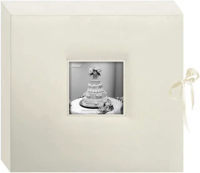 Main image of Pioneer Photo Album 12x12 3-Ring Sewn Frame Scrapbook Box, Wedding Ivory