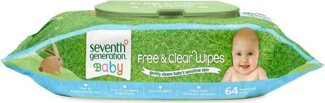 Alt view image 16 of 20 - Seventh Generation Baby Wipes - Free and Clear - 64 Count Diapers and Wipes
