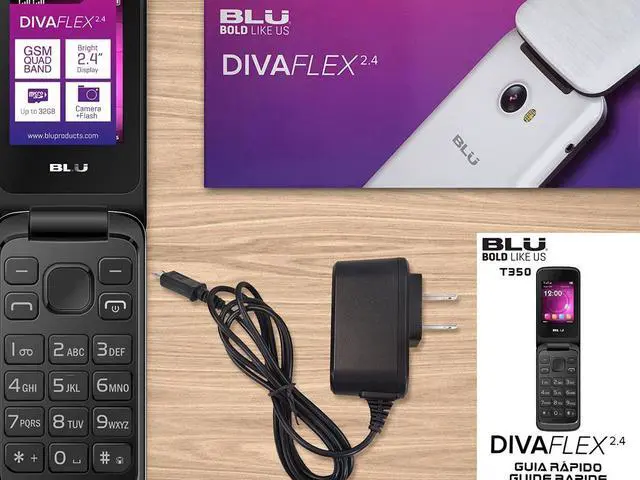 Alt view image 2 of 4 - Blu Diva Flex 2.4 T350 2G Unlocked GSM Dual-SIM Flip Phone 2.4" White 32MB RAM