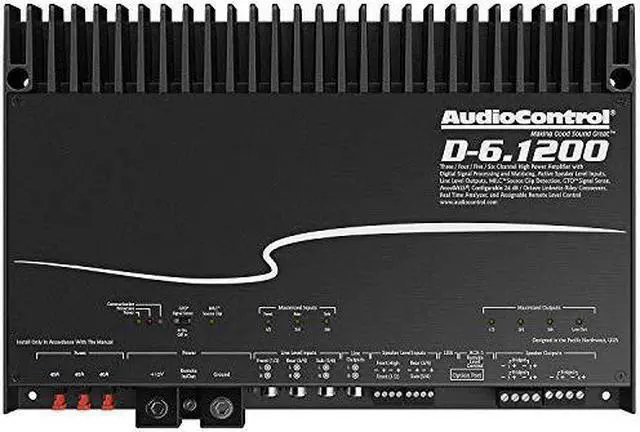 Alt view image 3 of 18 - AudioControl D-6.1200 6-Channel Car Amplifier with Digital Signal Processing