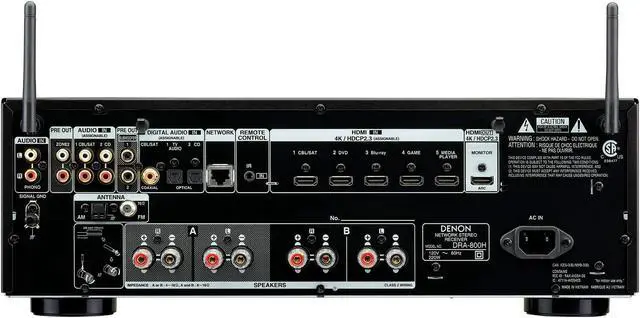 Alt view image 14 of 18 - Denon DRA-800H 2-Channel Stereo Network Receiver for Home Theater | Hi-Fi Amplification | Connects to All Audio Sources - Black
