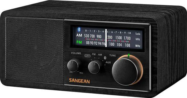 Alt view image 3 of 5 - Sangean SG-118 Retro AM/FM Bluetooth Wooden Cabinet Radio