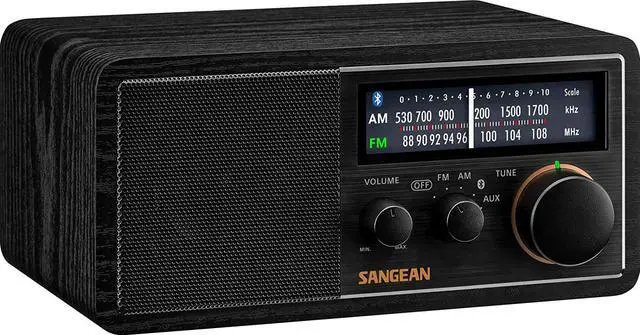 Alt view image 2 of 5 - Sangean SG-118 Retro AM/FM Bluetooth Wooden Cabinet Radio