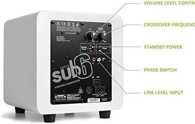 Alt view image 10 of 11 - Kanto SUB6 6-inch Powered Subwoofer, Gloss White