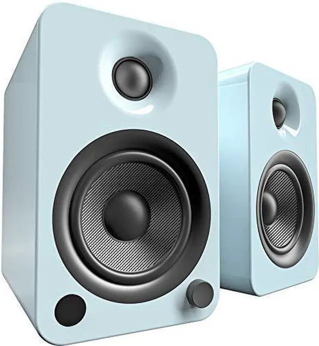 Alt view image 7 of 8 - Kanto YU4 Powered Bookshelf Speakers with Built-In Bluetooth - Pair (Gloss Teal)