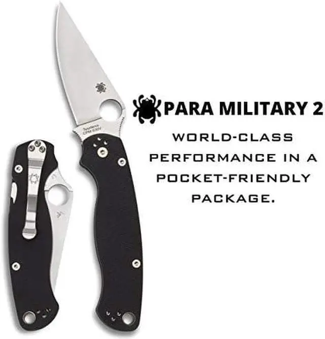 Alt view image 17 of 17 - Spyderco C81GP2 Para-Military 2 Folding Knife 3.5" Blade 8.28" Overall Folder
