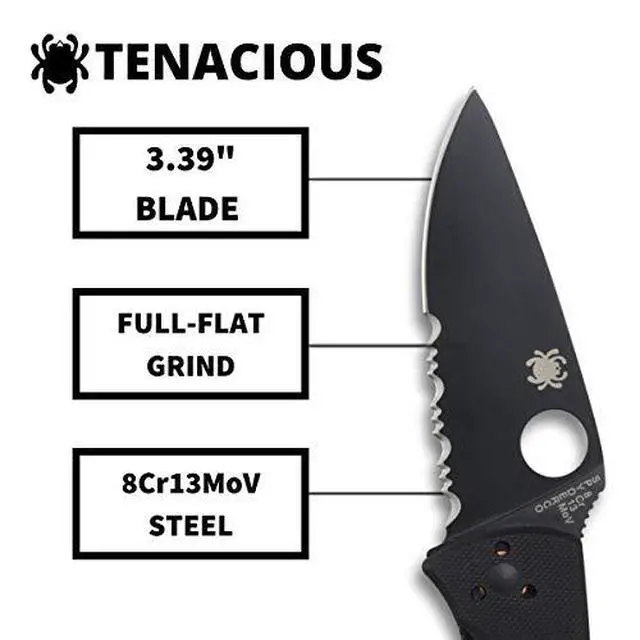Alt view image 17 of 19 - SPYDERCO C122GBBKPS SPYDERCO TENACIOUS G-10 COMBO BLK