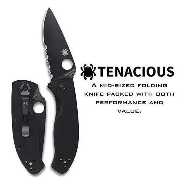 Alt view image 18 of 19 - SPYDERCO C122GBBKPS SPYDERCO TENACIOUS G-10 COMBO BLK