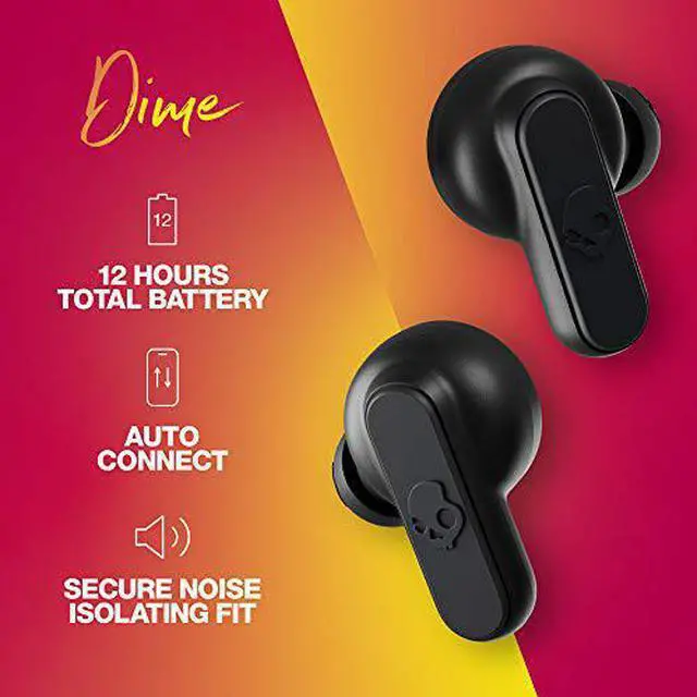 Alt view image 13 of 16 - skullcandy dime true wireless in-ear earbud - true black